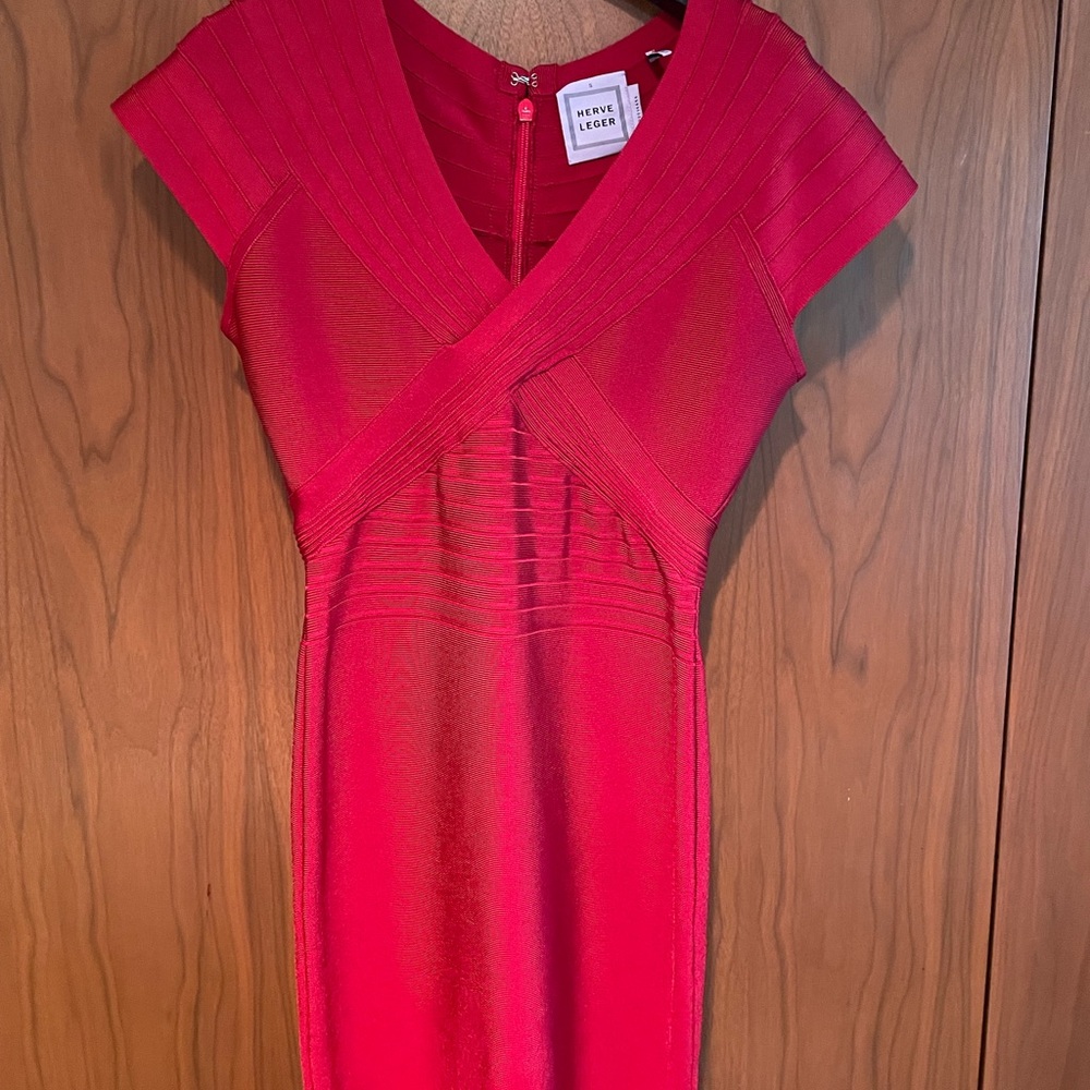 Herve Leger Red Bandage Dress
